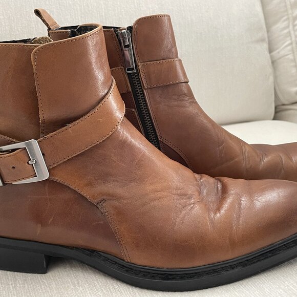 Karl Lagerfeld Mens Luggage color Leather Jodphur Ankle Boots SZ 10 main image 5